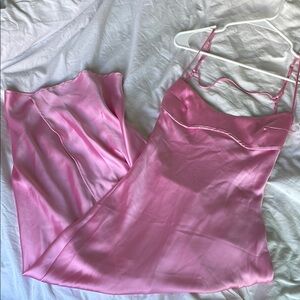 Pink Zara Satin maxi dress!